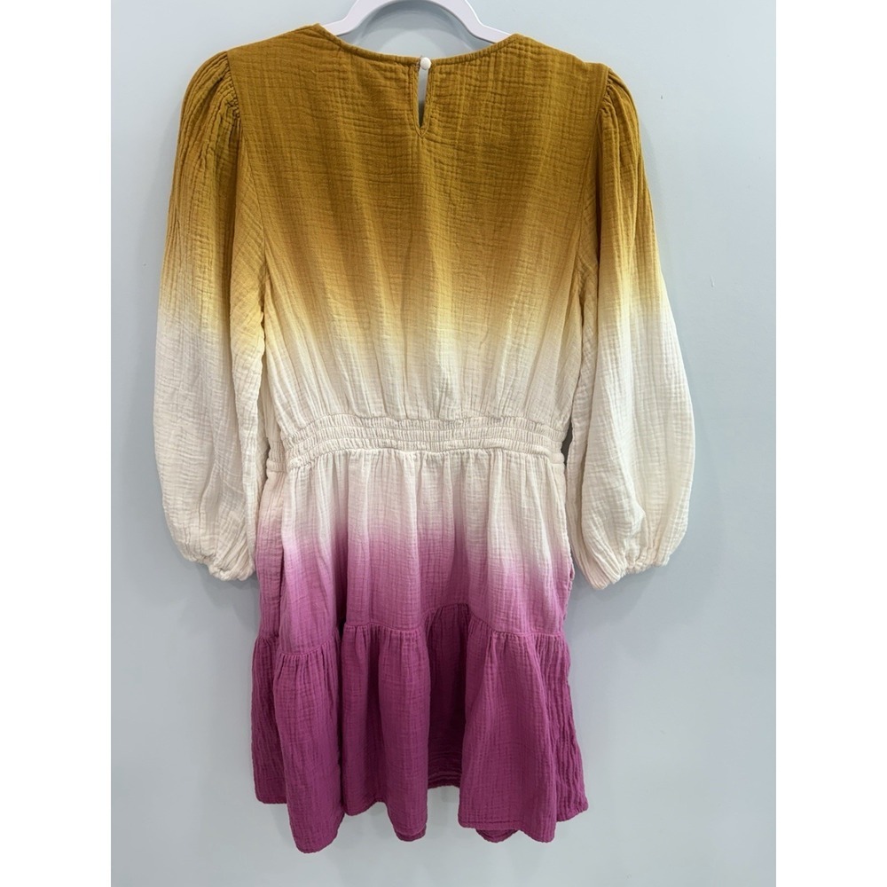 Universal Thread Tie Dye Tiered Mini Dress Medium Ombre Smocked Waist - Picture 2 of 9